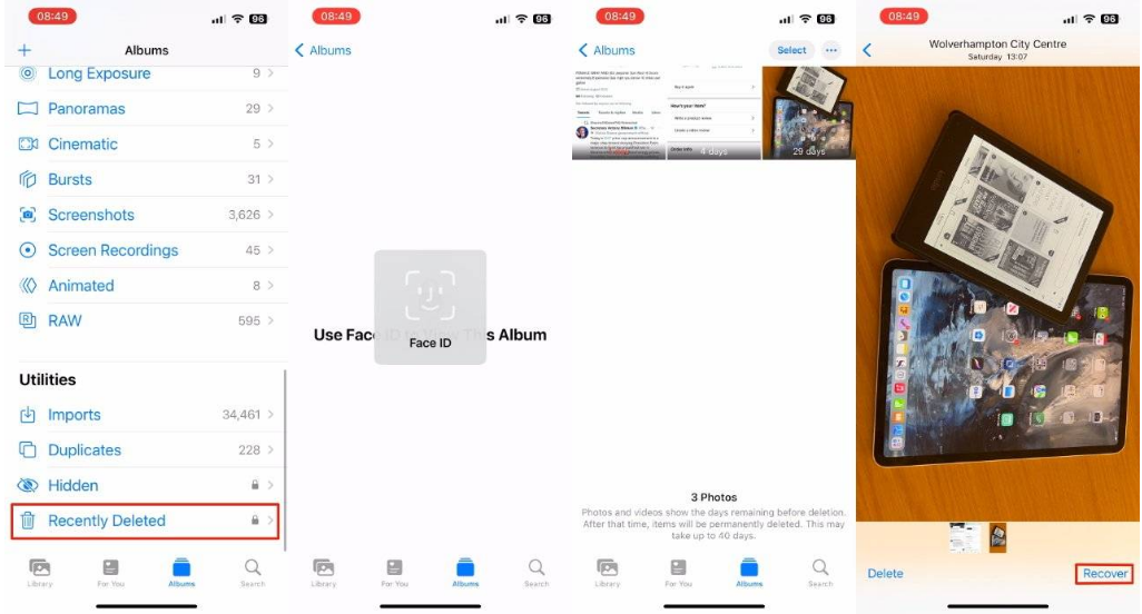 潮南苹果14维修分享 iPhone14 上恢复已删除的照片 