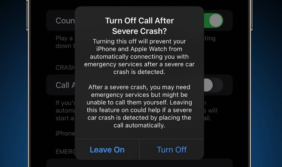 潮南苹果14维修分享 iPhone 14 和 Apple Watch 上关闭崩溃检测 