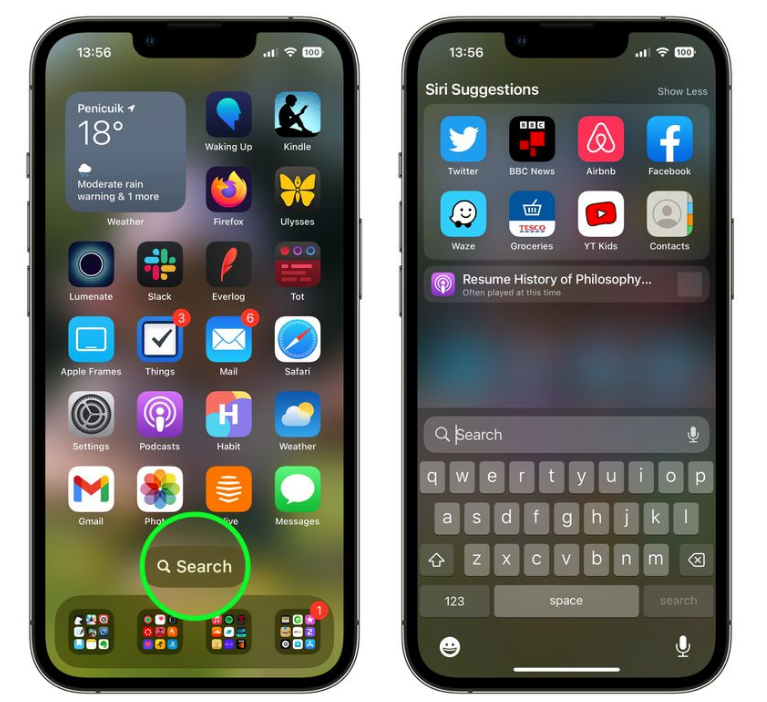 潮南苹果手机维修分享升级到 iOS 16 后，如何删除主屏幕上的搜索按钮 