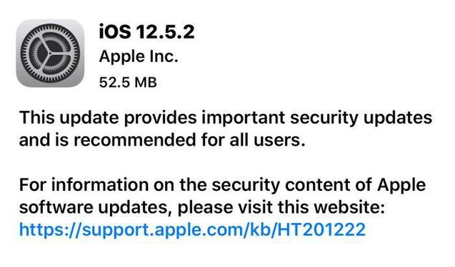 潮南苹果手机维修分享iOS12.5.2发布，建议所有老苹果用户安装 